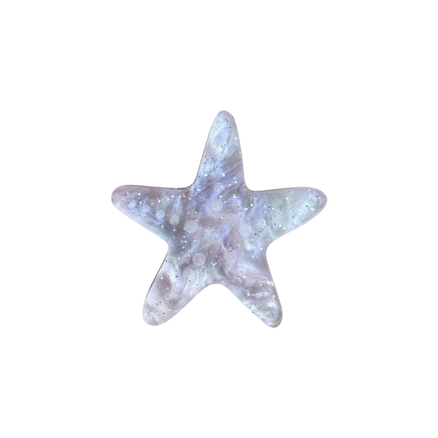 Light pink Star-shaped pin with a textured surface on a white background