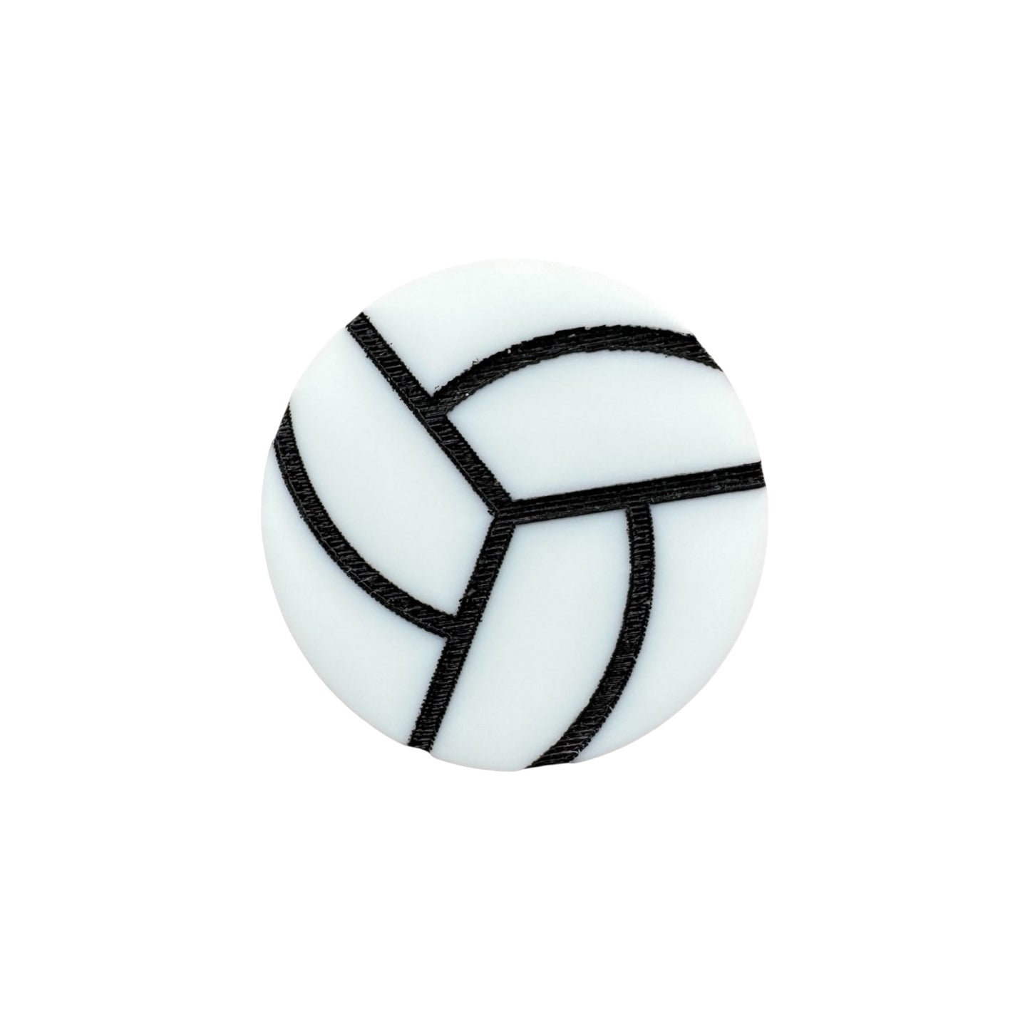White volleyball pin on a white background
