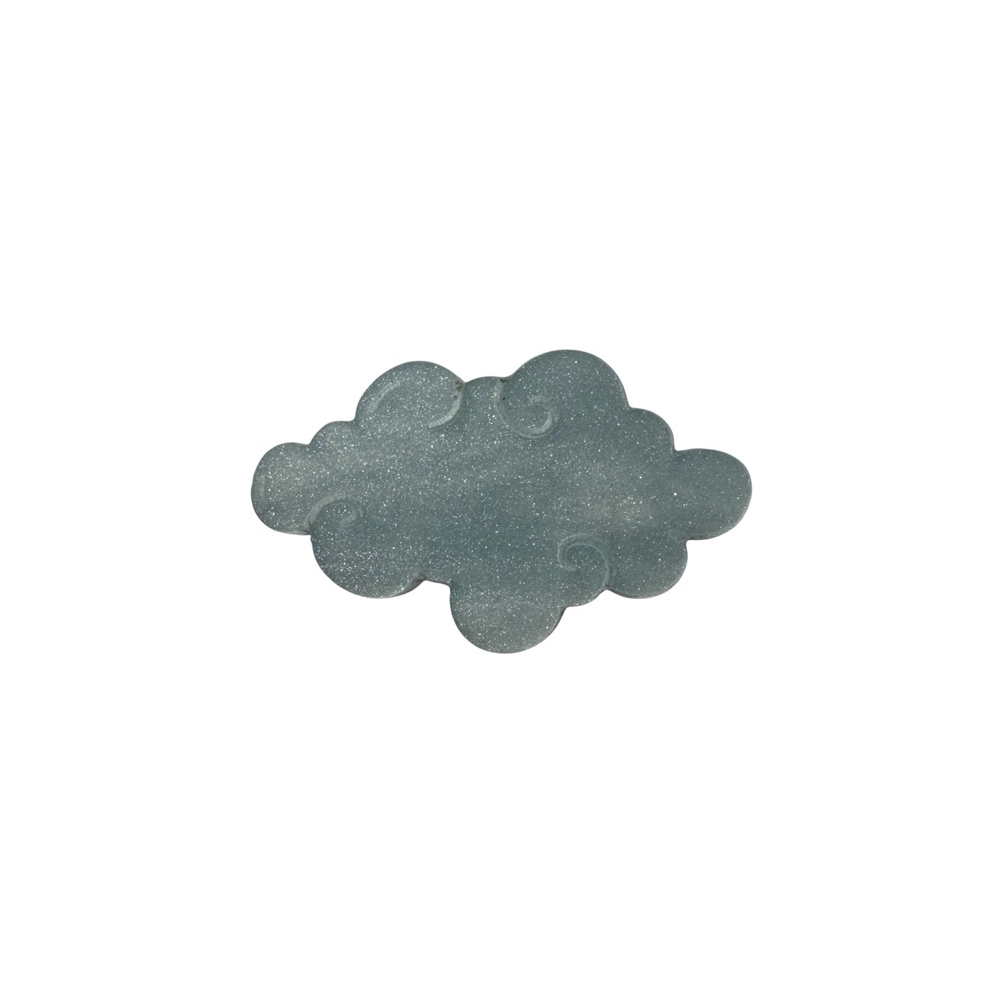 Gray cloud-shaped pin on a white background