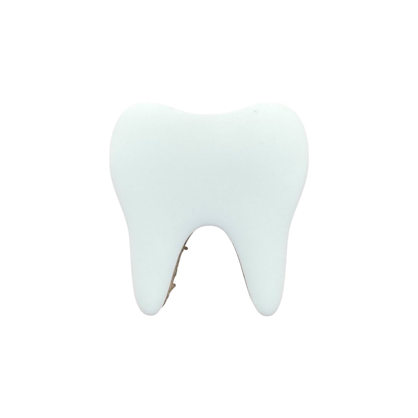 White pin of a tooth on a white background


