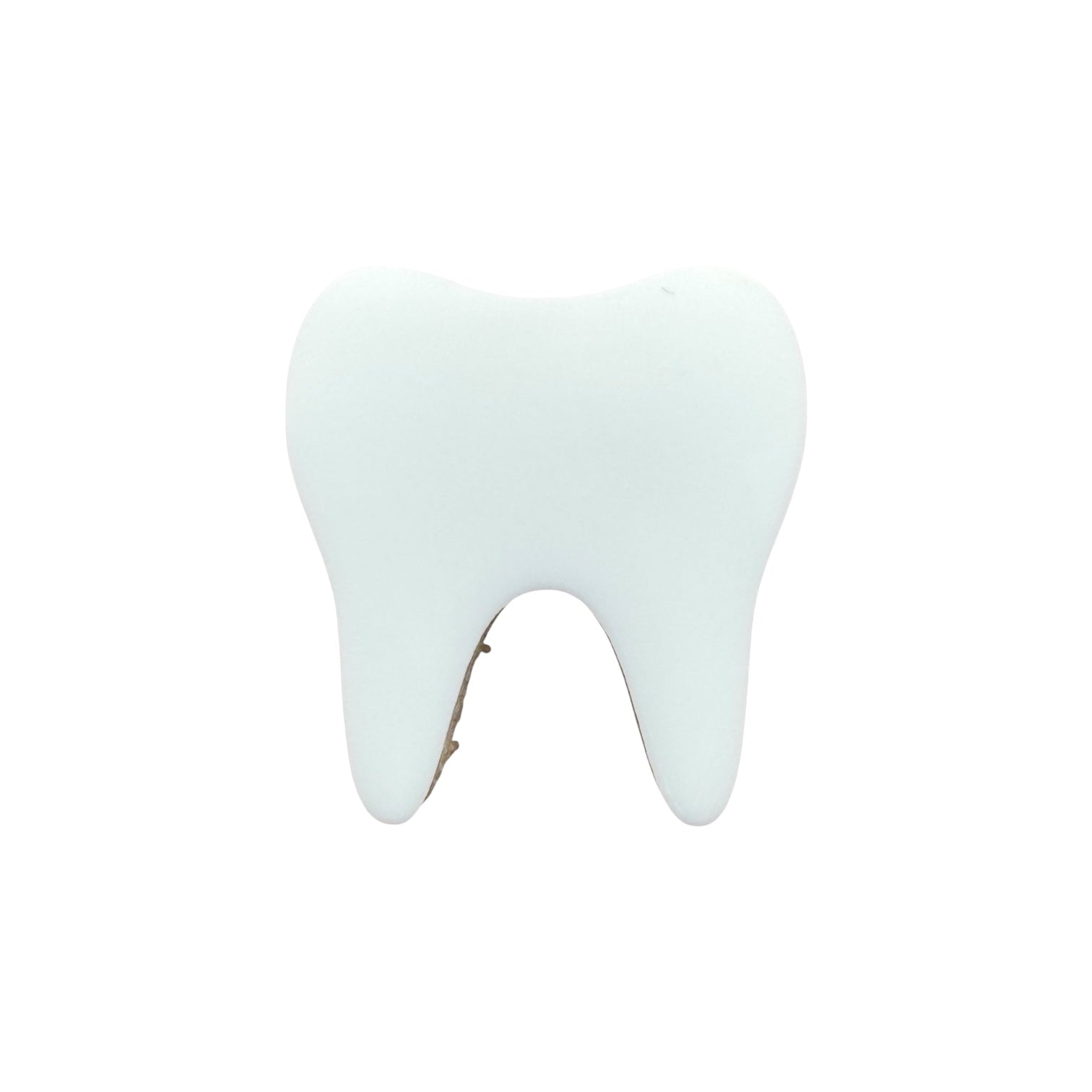 White pin of a tooth on a white background

