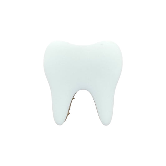White pin of a tooth on a white background

