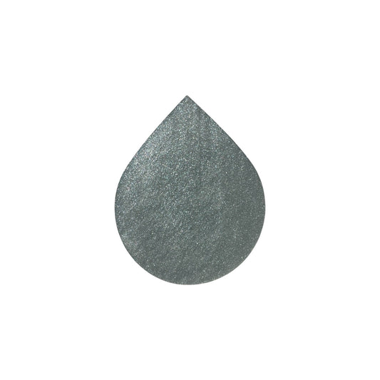 Gray teardrop-shaped pin on a white background