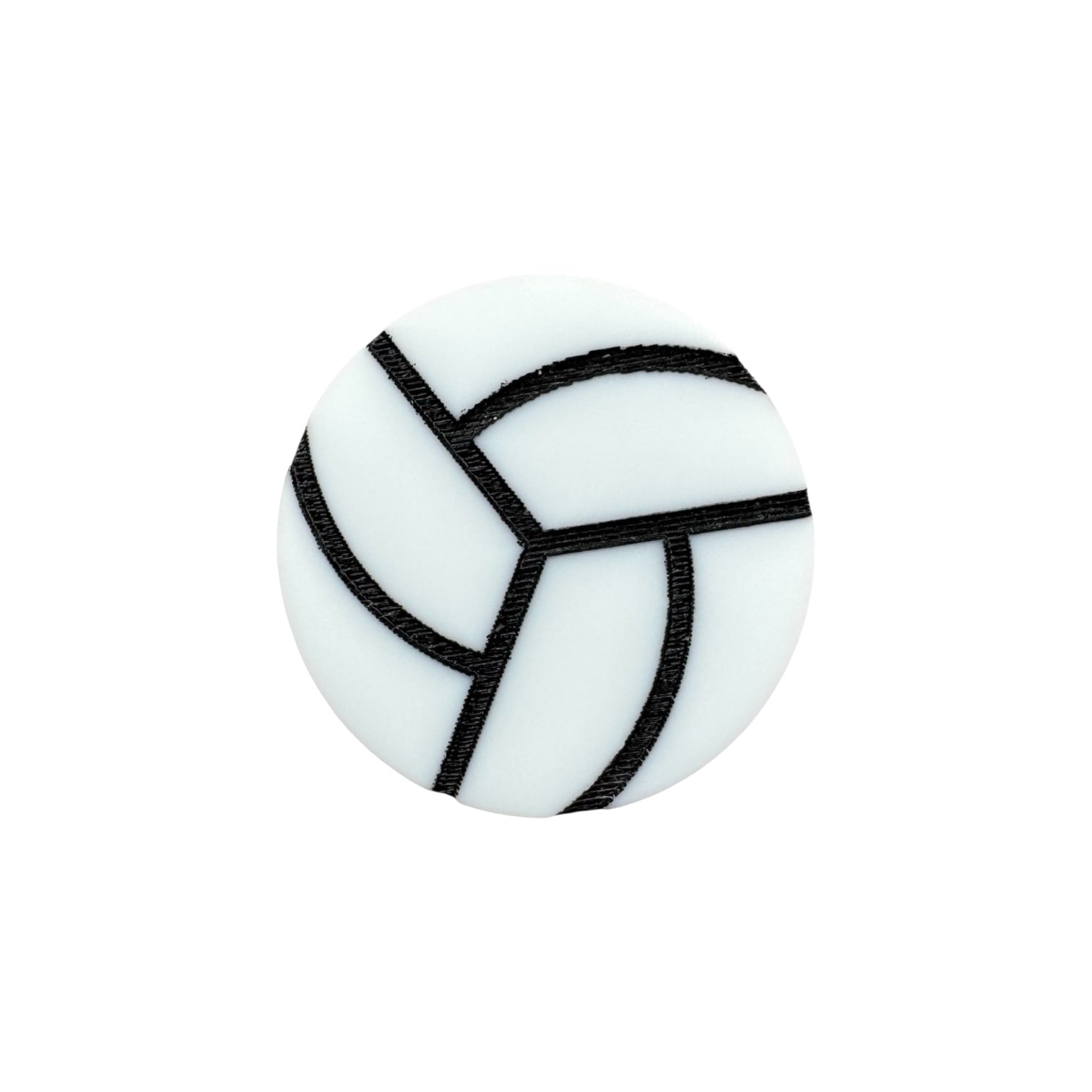 White volleyball pin on a white background

