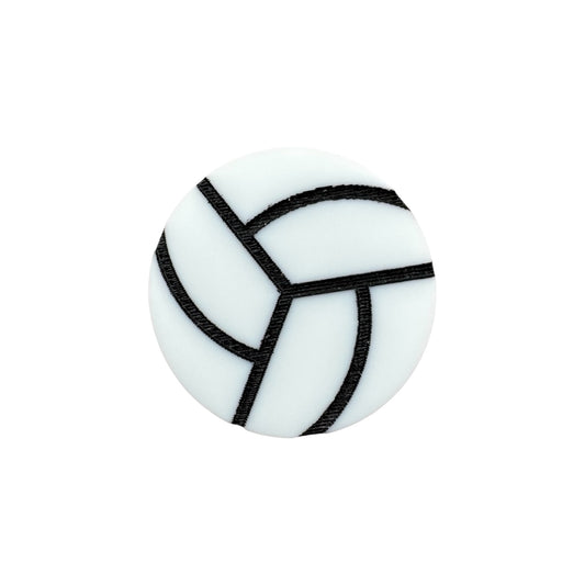 White volleyball pin on a white background

