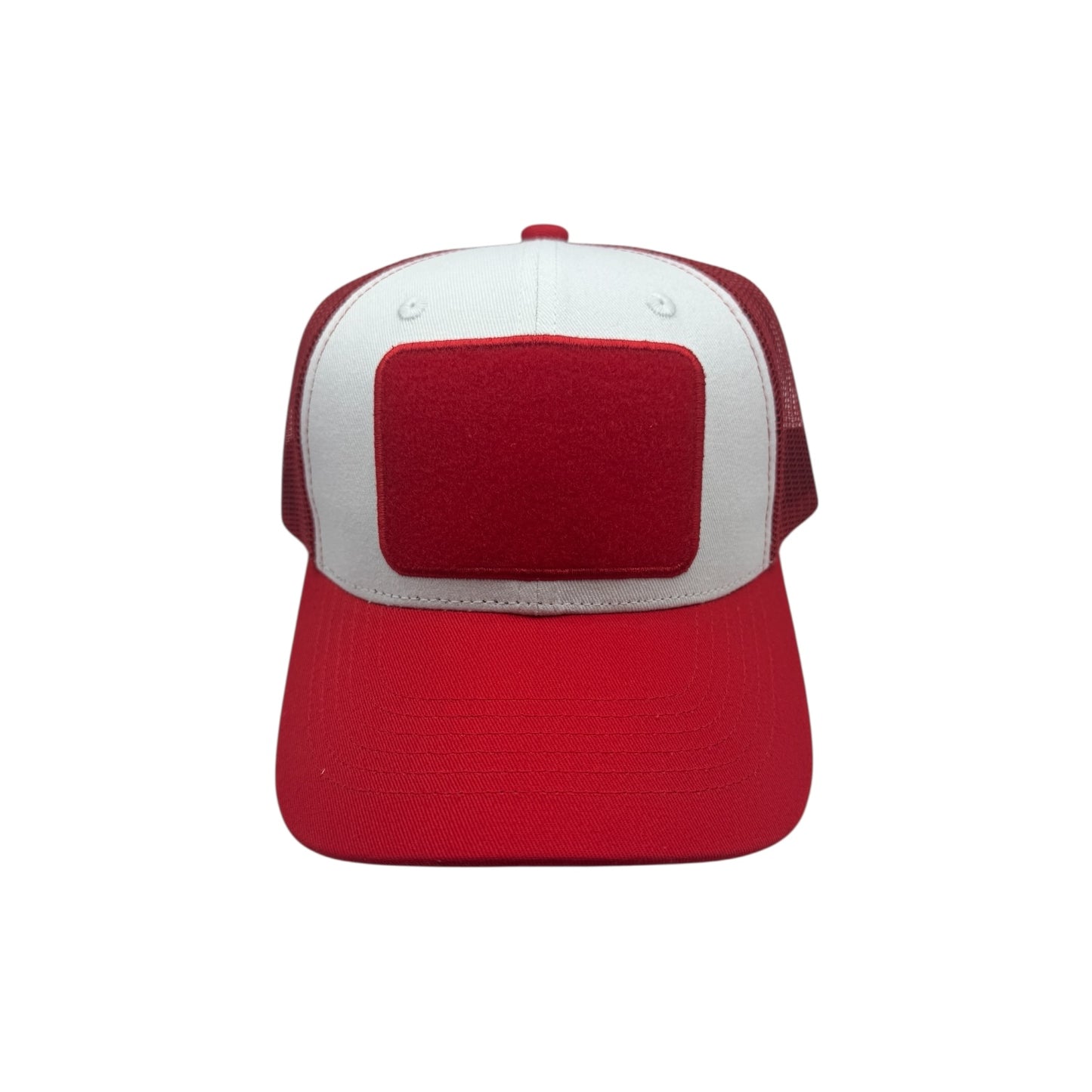 Red and white cap on a white background