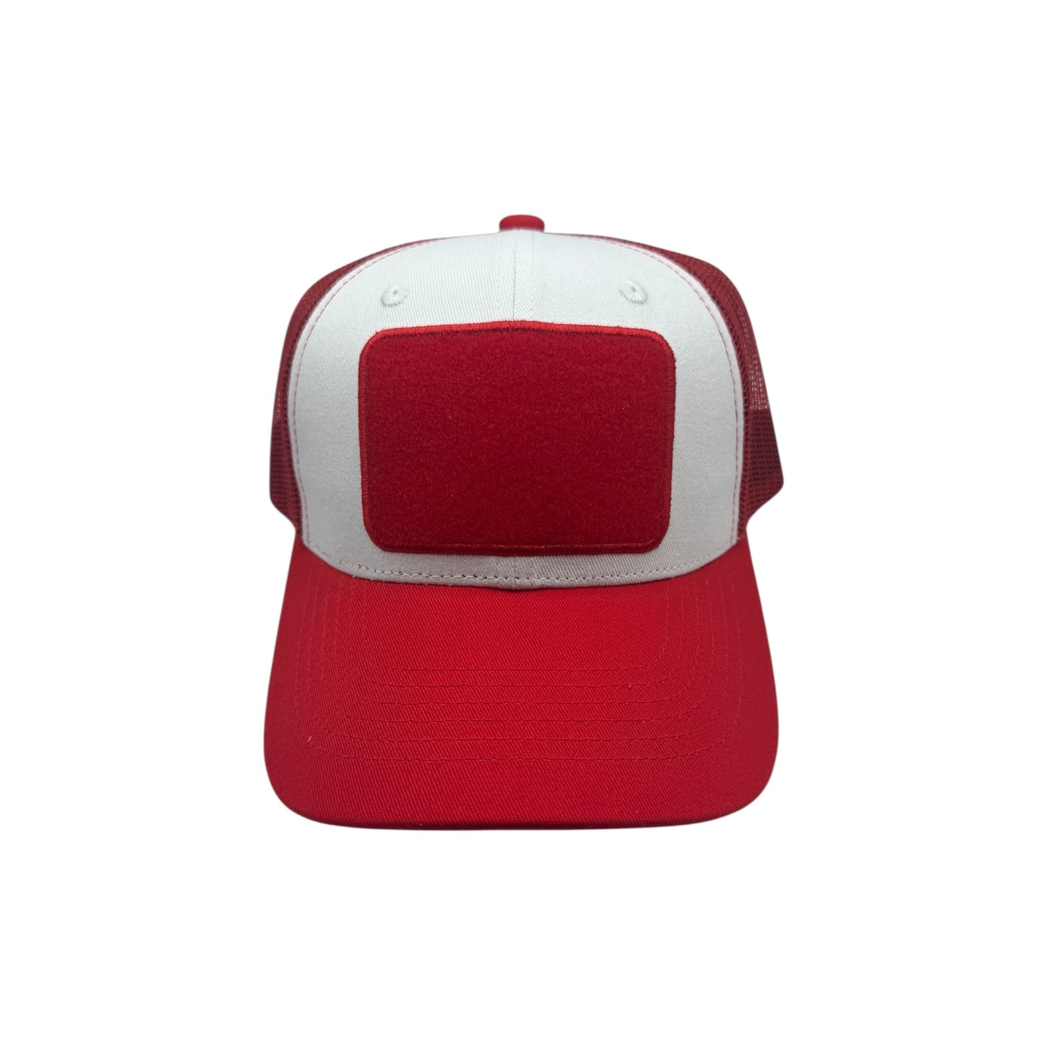 Red and white cap on a white background