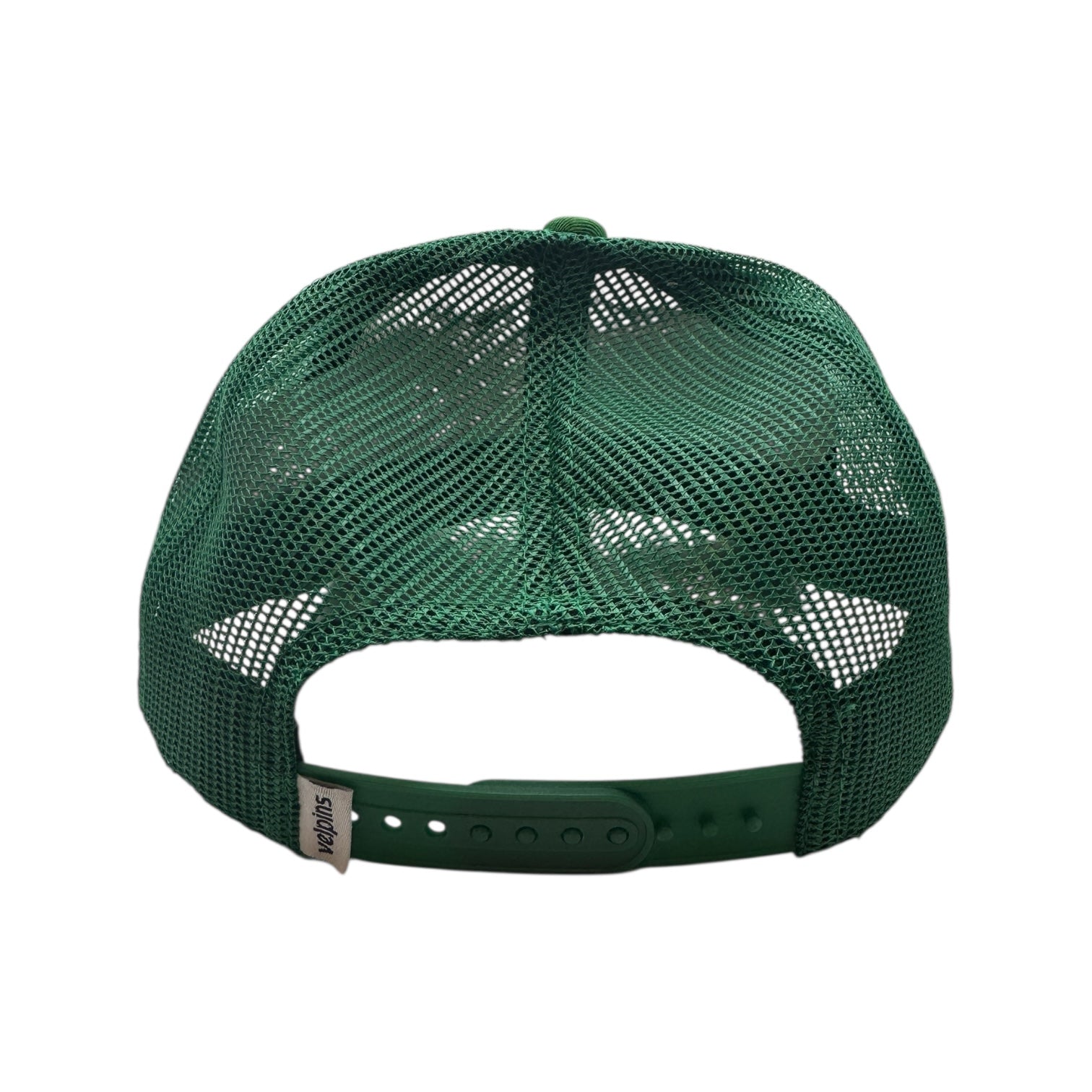Green mesh trucker cap on a white background