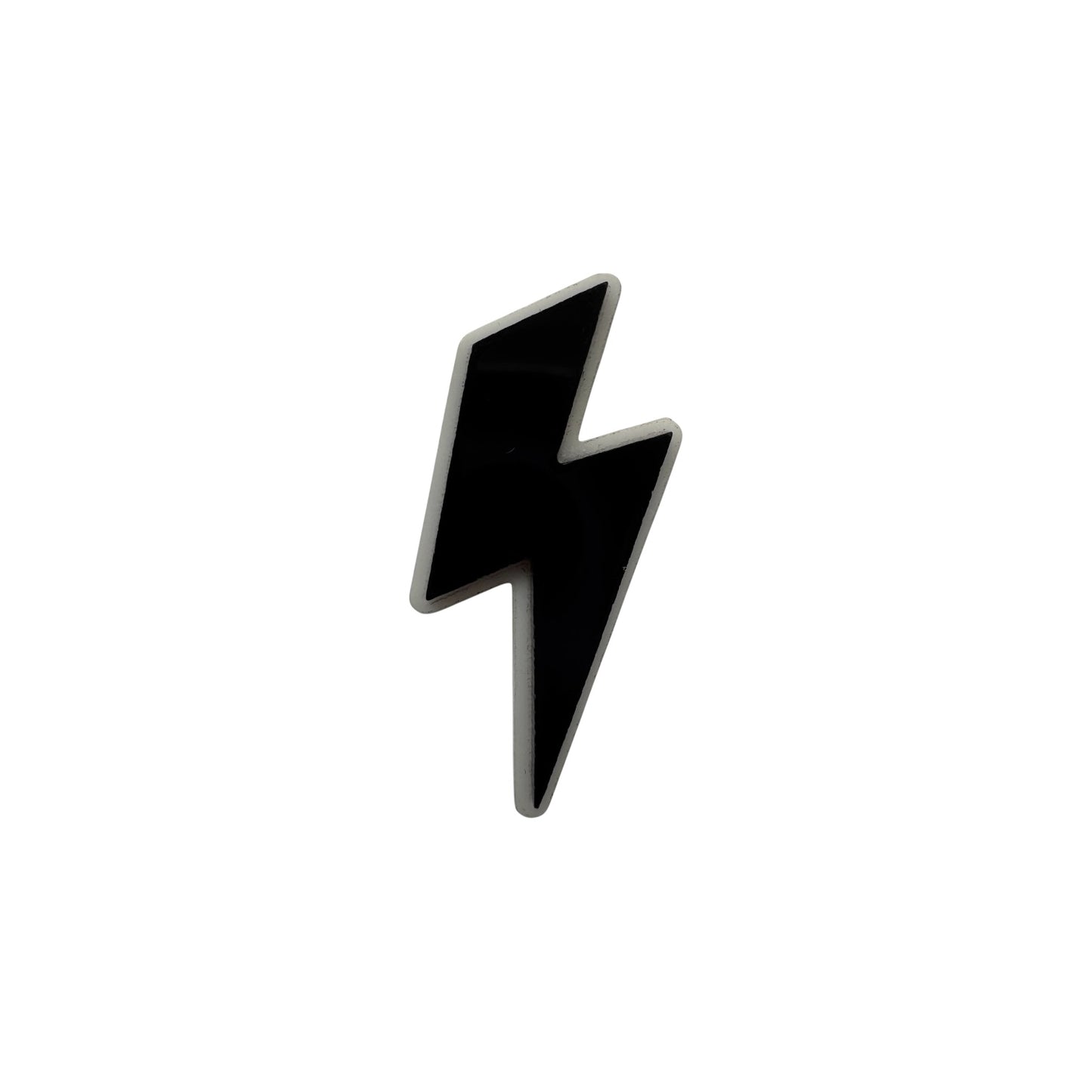 Black lightning bolt symbol on a white background