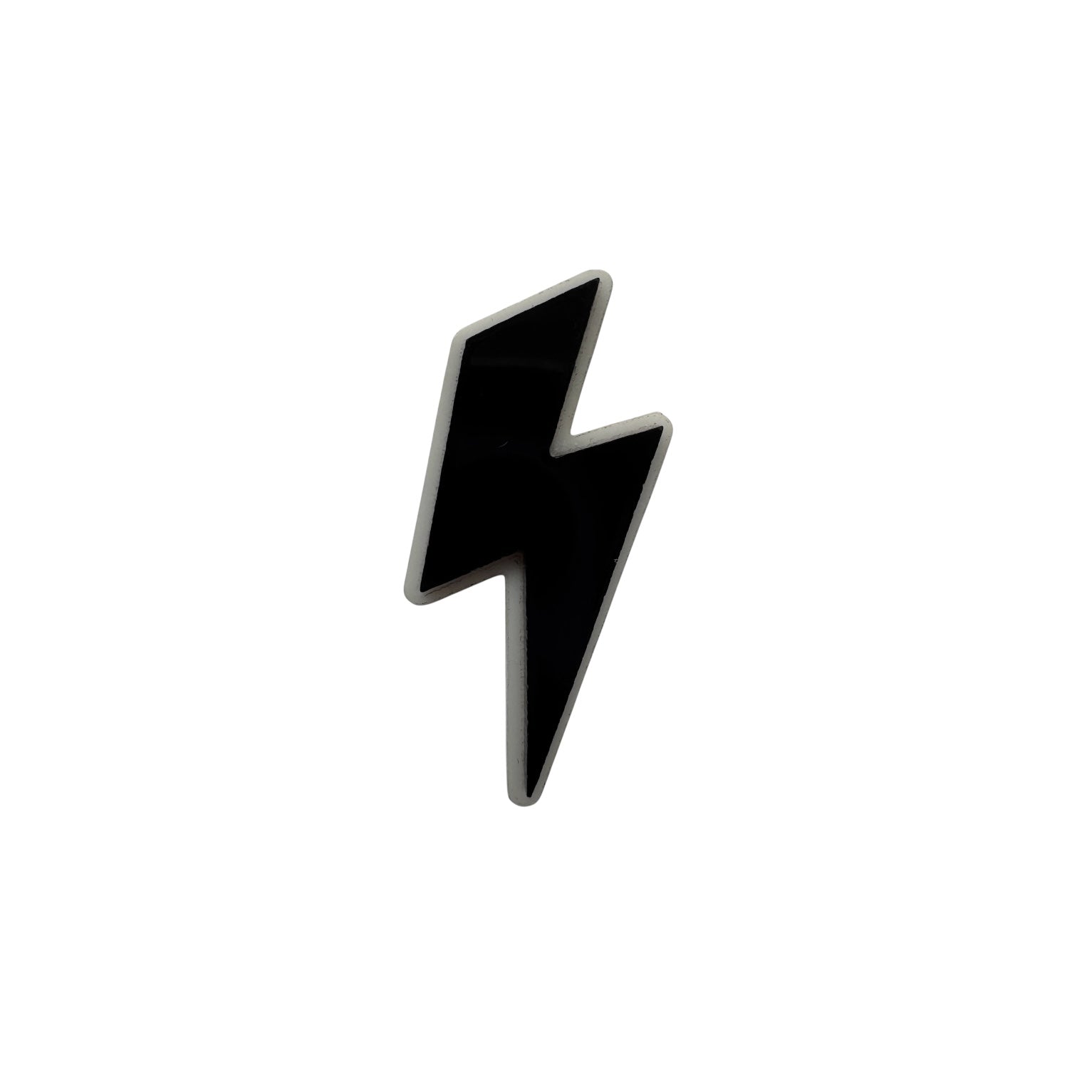Black lightning bolt symbol on a white background