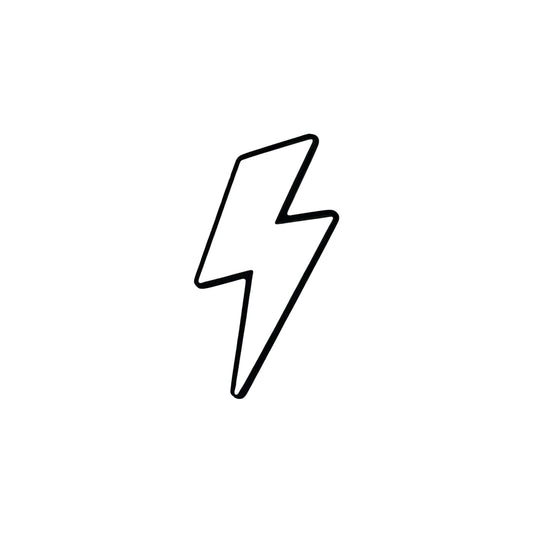 white lightning bolt symbol on a white background

