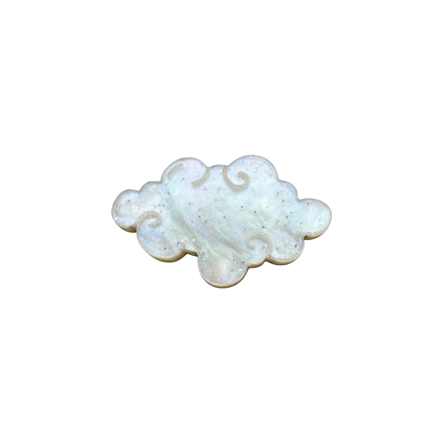 White cloud-shaped pin on a white background
