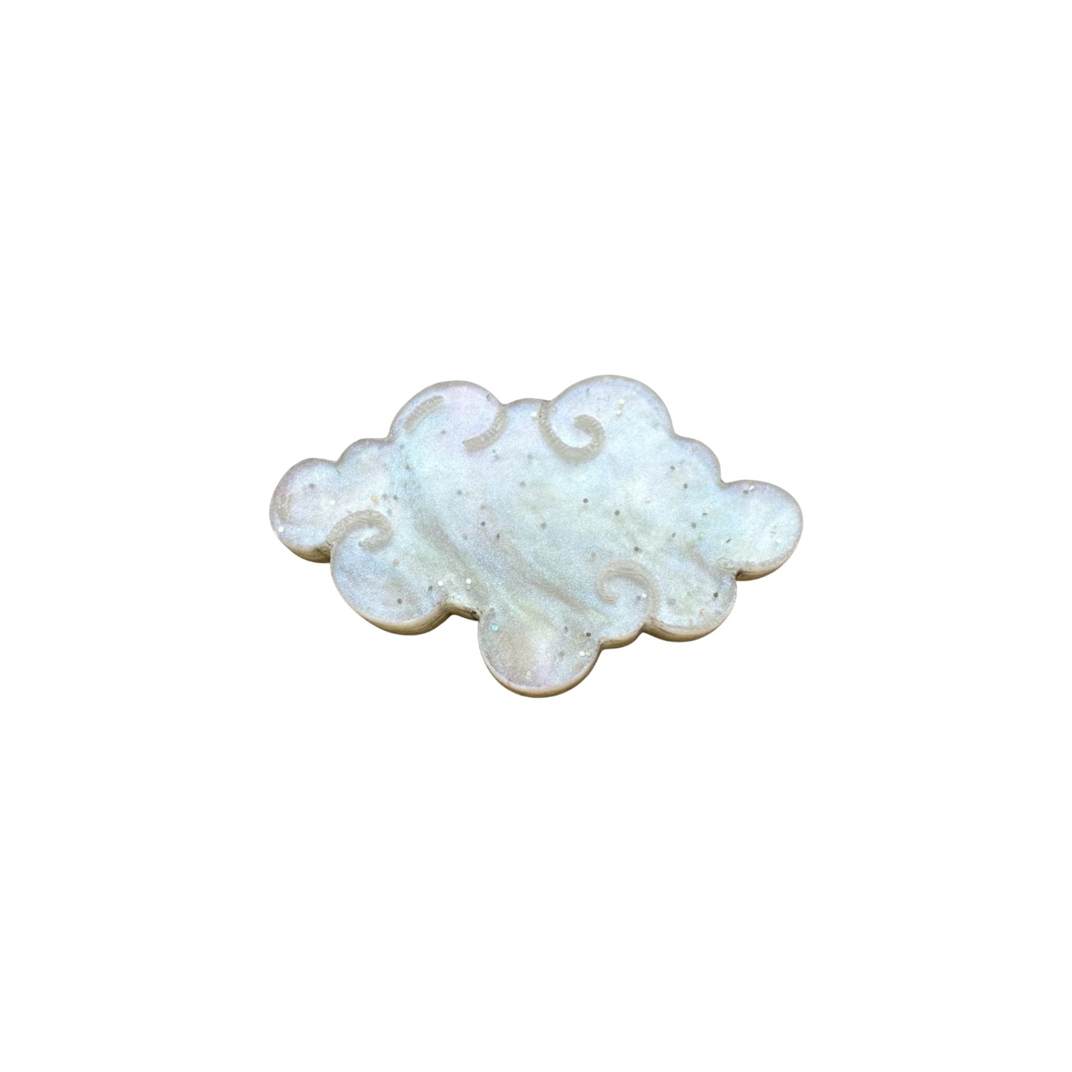 White cloud-shaped pin on a white background
