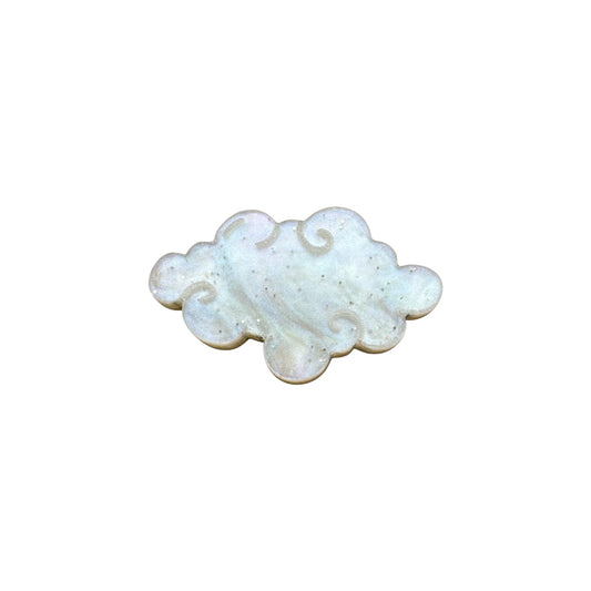 White cloud-shaped pin on a white background
