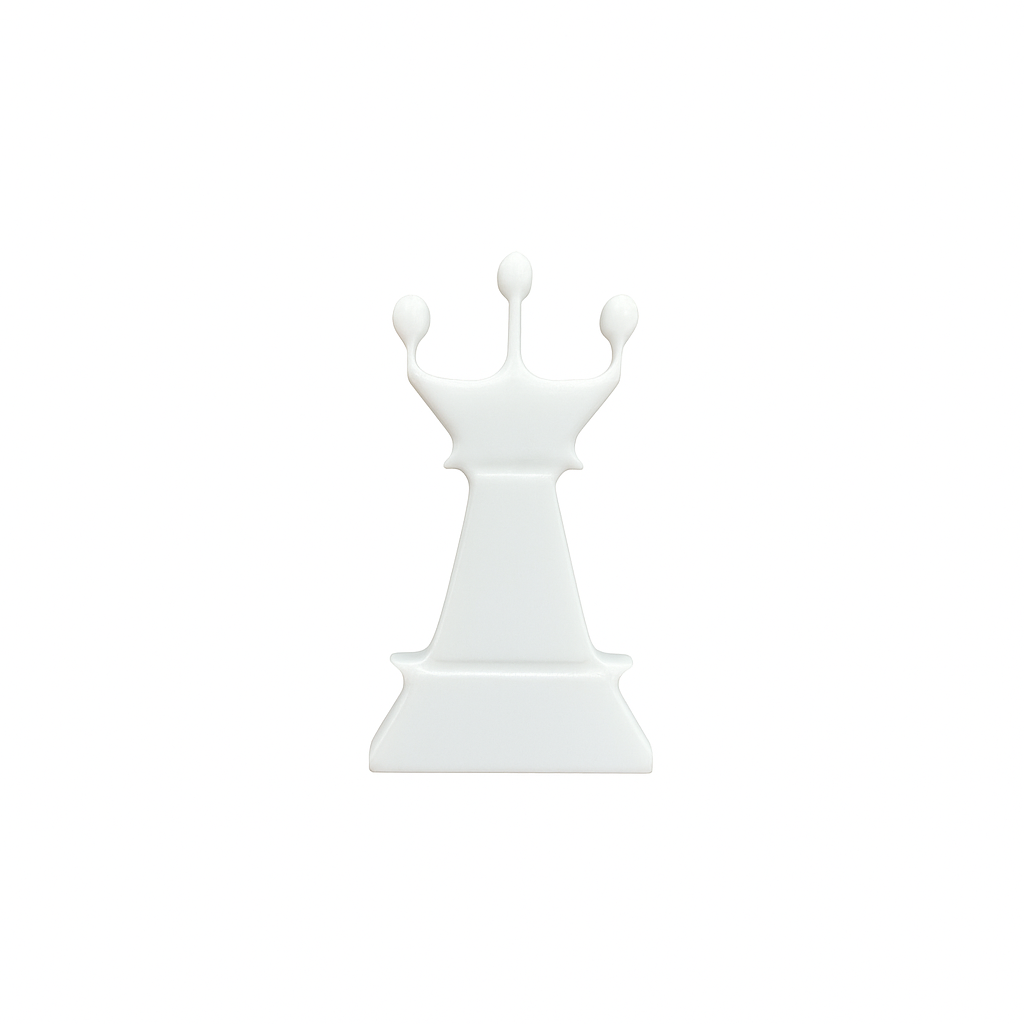 White chess piece pin on a white background