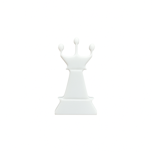 White chess piece pin on a white background